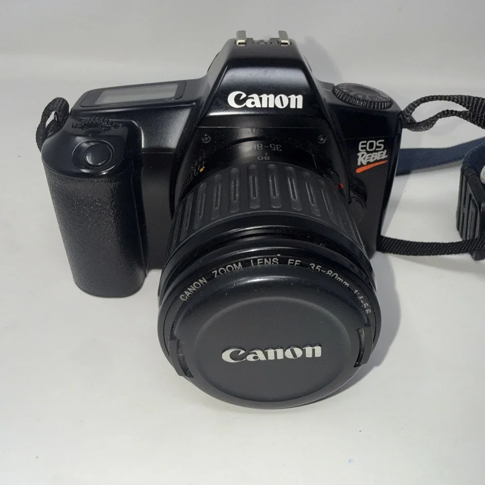 Canon EOS Rebel 35mm Film SLR Camera 35-80mm Zoom Lens Works Needs Battery